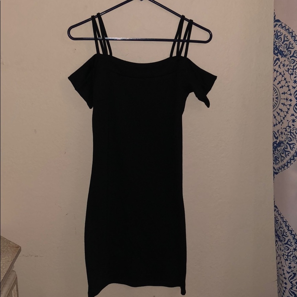 black tight dress